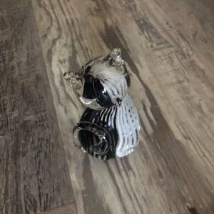 Black and White Glass Cat Figurine
